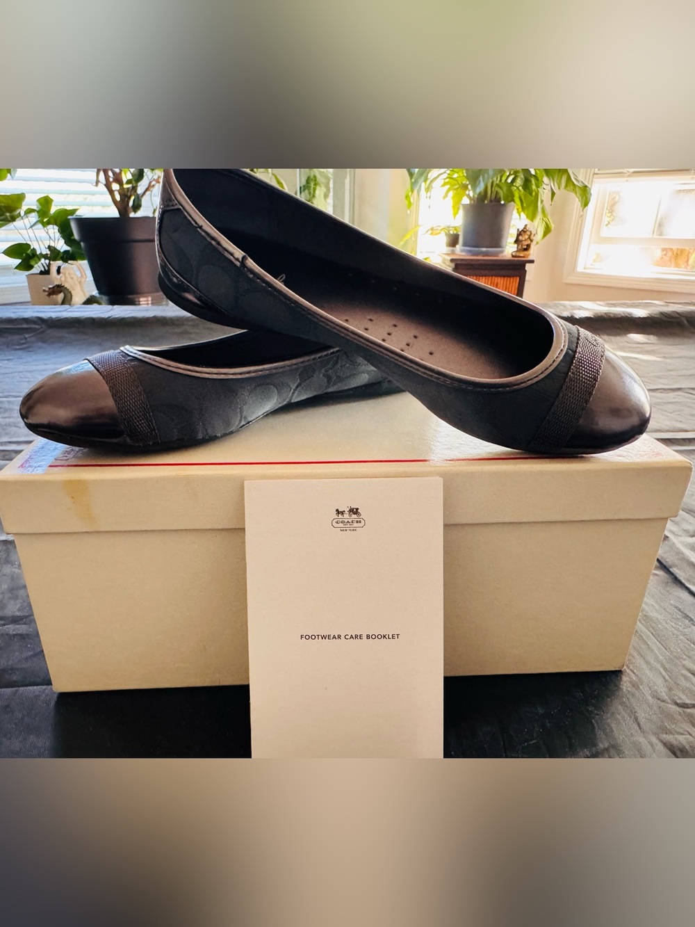 Coach Black Signature Slip-On Ballet Flats